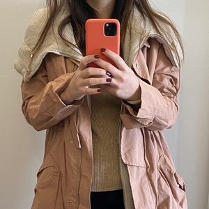 Korean jacket with detachable hoodie